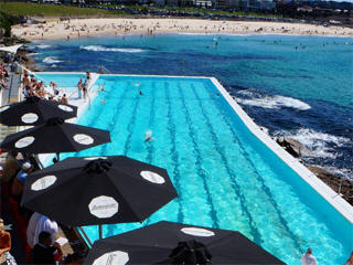 Bondi icebergs beach view