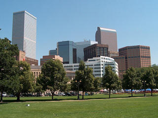 Denver new year skyline