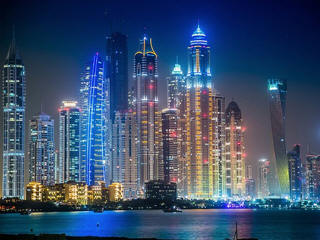 Dubai city skline lights