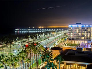 Huntington Beach evening lights
