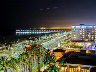 Huntington Beach evening lights