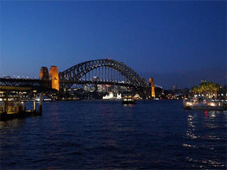 Sydney harbour bridge night view